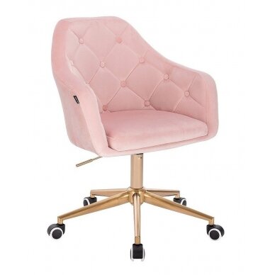 Beauty salons and beauticians stool HR831K, pink velour