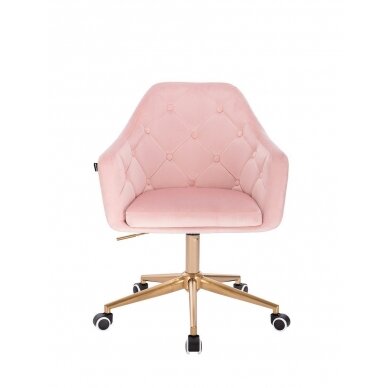 Beauty salons and beauticians stool HR831K, pink velour 2