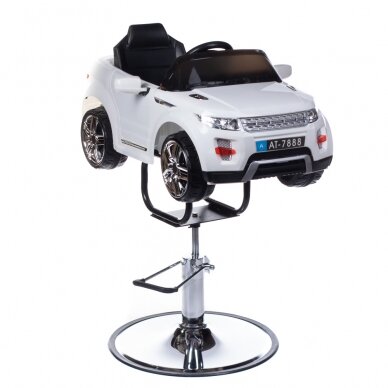 Professional children's chair for hairdressers  Range Rover car, white color