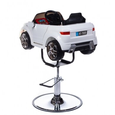 Professional children's chair for hairdressers  Range Rover car, white color 1