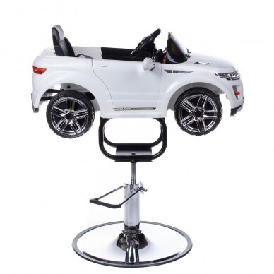 Professional children's chair for hairdressers  Range Rover car, white color 2