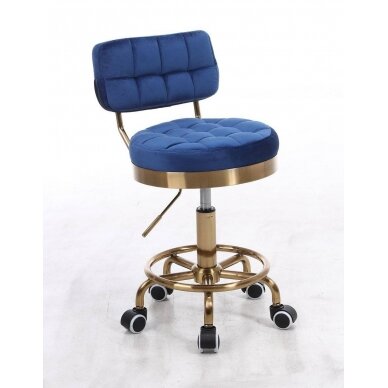 Professional beauty salons and beauticians stool HR636, blue velor