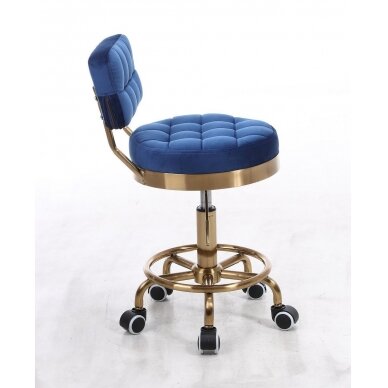 Professional beauty salons and beauticians stool HR636, blue velor 1