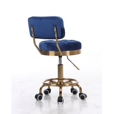 Professional beauty salons and beauticians stool HR636, blue velor 5