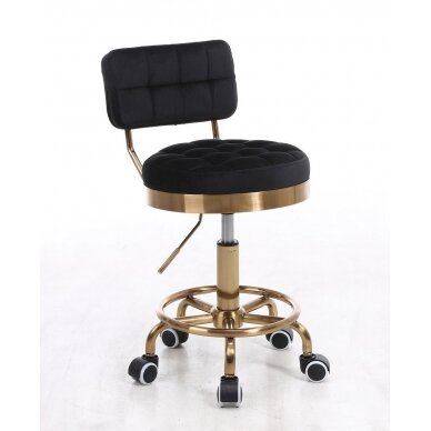 Master's chair for beauty salons and beauticians HR636, black velor