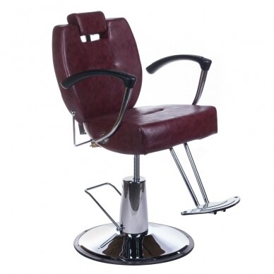 Professional barbers and beauty salons haircut chair HEKTOR BH-3208, dark red color