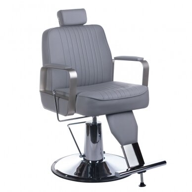 Profesionali barberio kėdė kirpykloms ir grožio salonams HOMER BH-31237, šviesiai pilkos spalvos