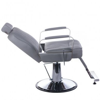 Profesionali barberio kėdė kirpykloms ir grožio salonams HOMER BH-31237, šviesiai pilkos spalvos 3