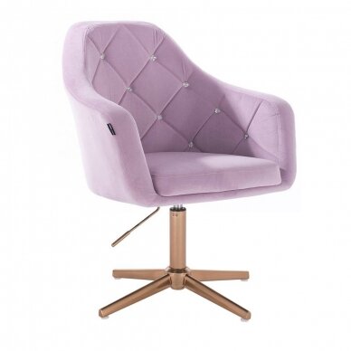 Beauty salons and beauticians stool HR830CROSS, lilac velour