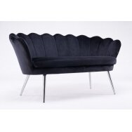 Beauty salon waiting sofa REY, black velor