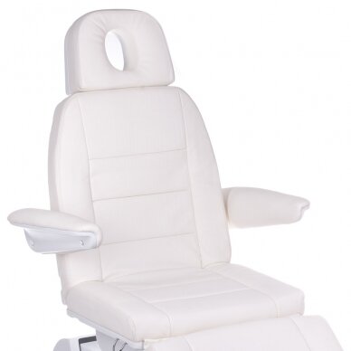 Professional electric recliner-bed for beauticians Bologna BG-228, 3 motors, white color 1