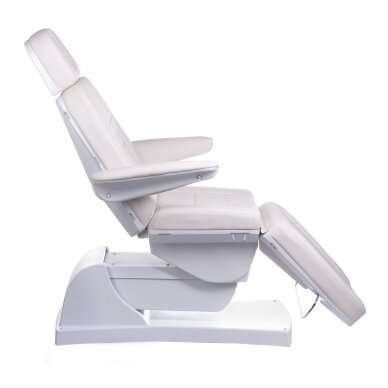 Professional electric recliner-bed for beauticians Bologna BG-228, 3 motors, white color 6