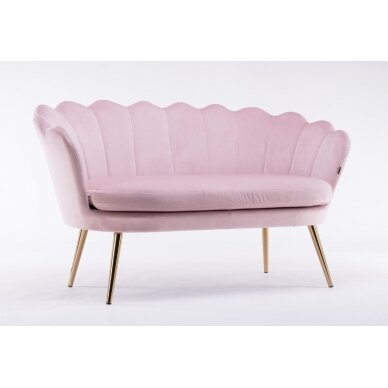 Beauty salon waiting sofa REY, pink velor