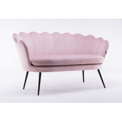 Beauty salon waiting sofa REY, pink velor