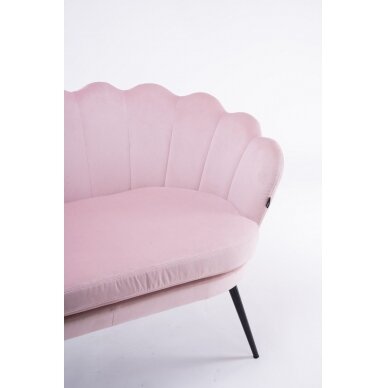 Beauty salon waiting sofa REY, pink velor 1