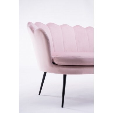 Beauty salon waiting sofa REY, pink velor 2