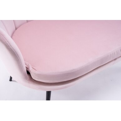 Beauty salon waiting sofa REY, pink velor 4