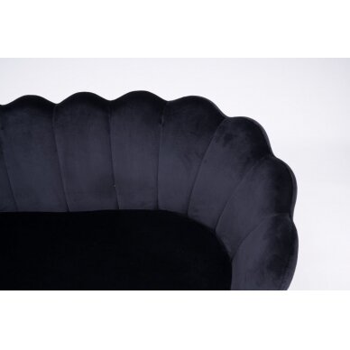 Beauty salon waiting sofa REY, black velor 6