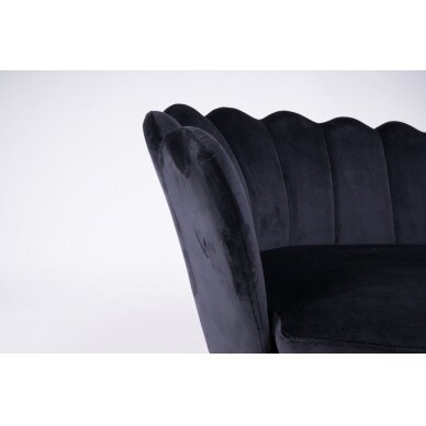 Beauty salon waiting sofa REY, black velor 7