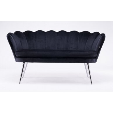 Beauty salon waiting sofa REY, black velor 2