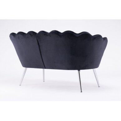 Beauty salon waiting sofa REY, black velor 4