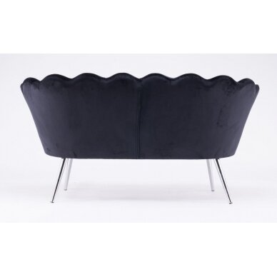 Beauty salon waiting sofa REY, black velor 5