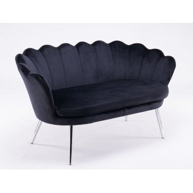 Beauty salon waiting sofa REY, black velor 3