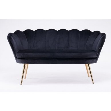 Beauty salon waiting sofa REY, black velor 1