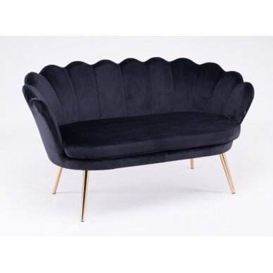 Beauty salon waiting sofa REY, black velor 2