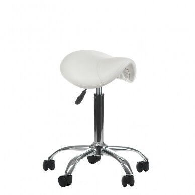 Professional master chair-saddle for beauticians BD-9909, white color