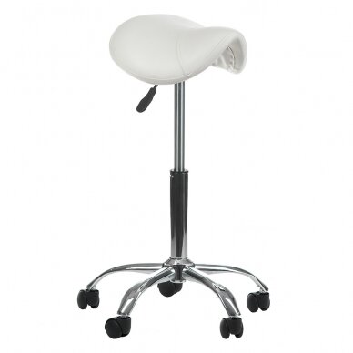 Professional master chair-saddle for beauticians BD-9909, white color 1