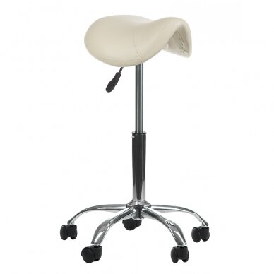 Professional master chair-saddle for beauticians BD-9909, cream color 1