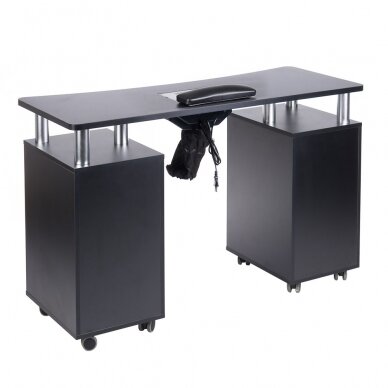 Professional manicure table with dust extractor BD-3425+P, black color 1