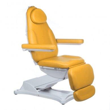 Professional electric recliner-bed for beauticians MODENA BD-8194, 3 motors, yellow color