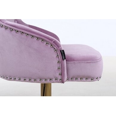 Beauty salons and beauticians stool HR654N, lilac velour 1