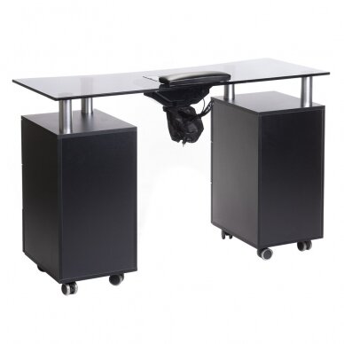 Professional manicure table with with dust extractor BD-3425-1+P, black color 2