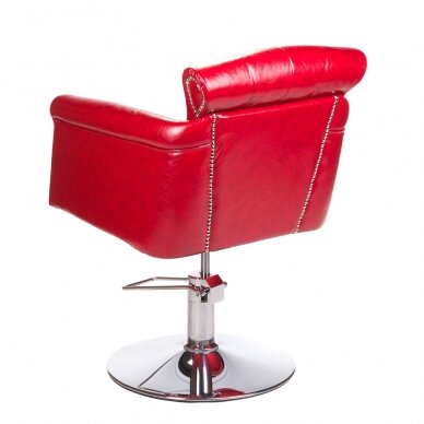 Professional hairdressing chair ALBERTO BH-8038, red color 3