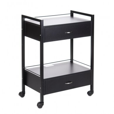 Professional cosmetic trolley BY-7017, black color