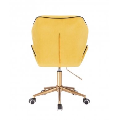 Beauty salon chair with wheels HR212K, yellow velvet 2