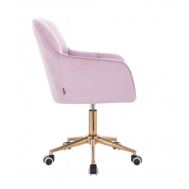 Beauty salon chair with wheels HR550K, lilac velor 2