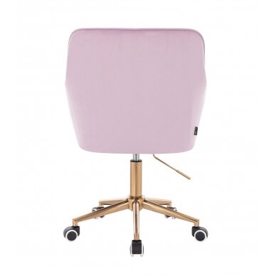 Beauty salon chair with wheels HR550K, lilac velor 3