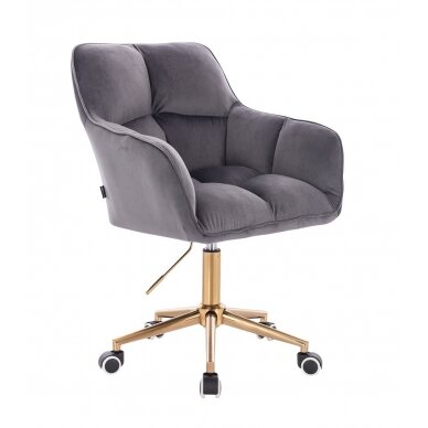 Professional chair for beauty salons HR550K, graphite velor