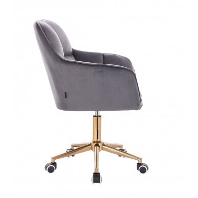 Professional chair for beauty salons HR550K, graphite velor 3