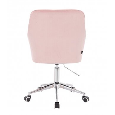 Beauty salon chair with wheels HR550K, light pink velor 3