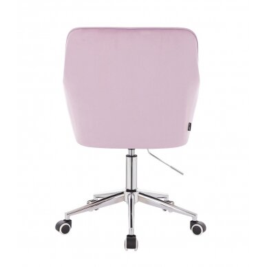 Beauty salon chair with wheels HR550K, lilac velor 3