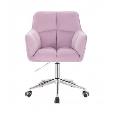 Beauty salon chair with wheels HR550K, lilac velor 1