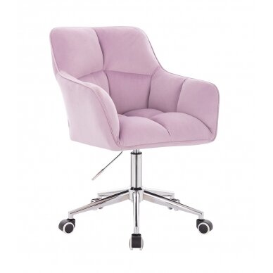 Beauty salon chair with wheels HR550K, lilac velor