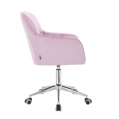 Beauty salon chair with wheels HR550K, lilac velor 2