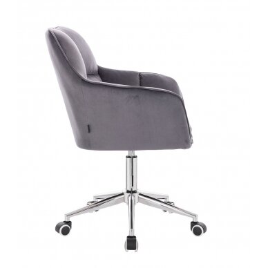 Professional chair for beauty salons HR550K, graphite velor 3