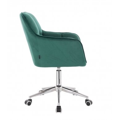 Beauty salon chair with wheels HR550K, green velor 1